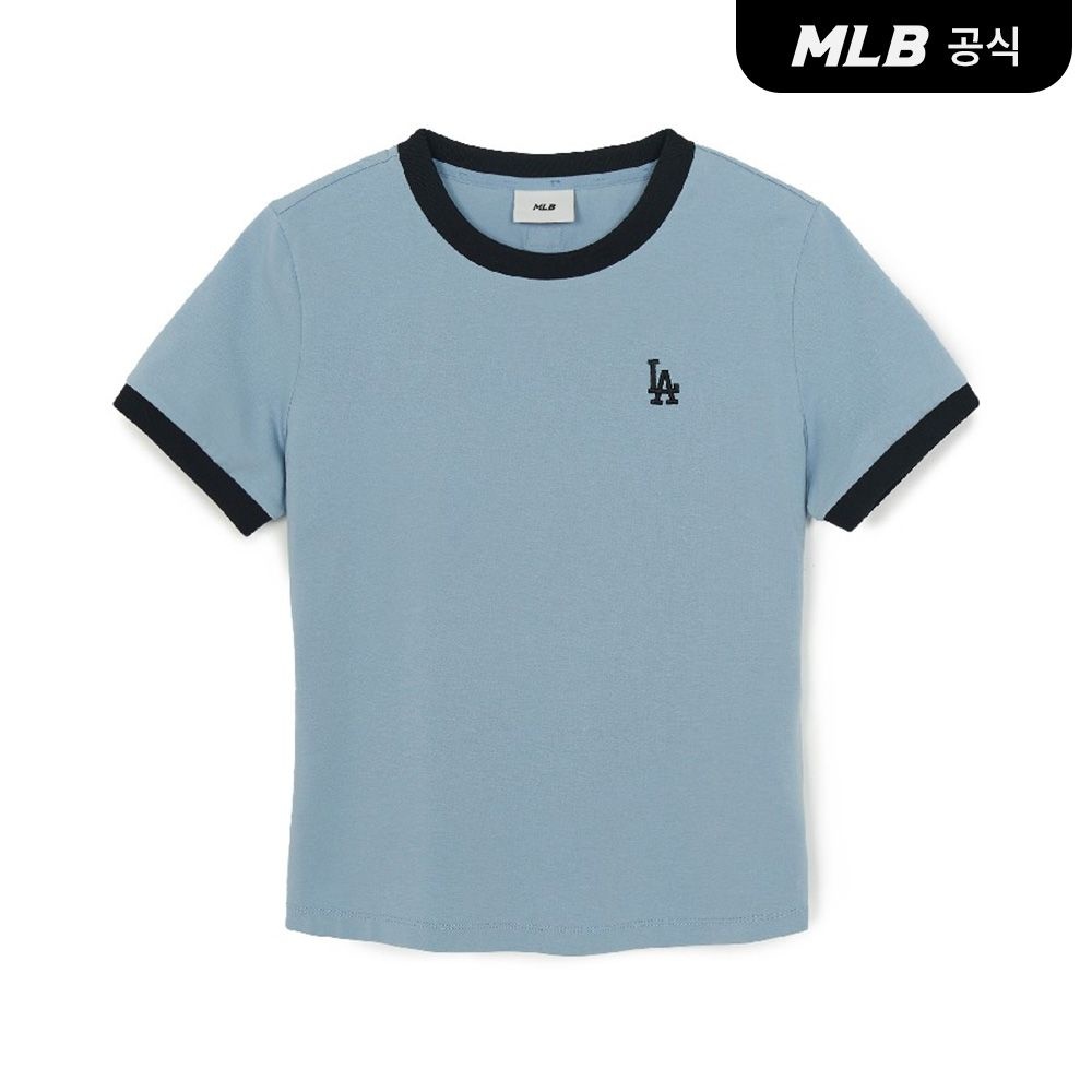 MLB 여성 베이직 스몰로고 링거 티셔츠 3FTSB0263-07SBL_이미지