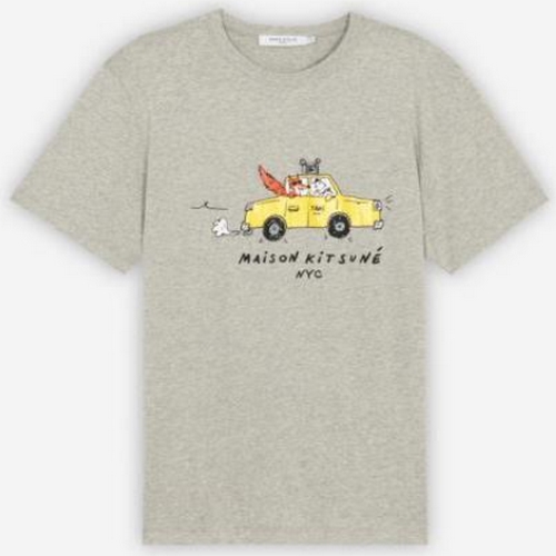 메종키츠네 OLY TAXI FOX 티셔츠 IU00101KJ0008 (H150, 그레이 멜란지)