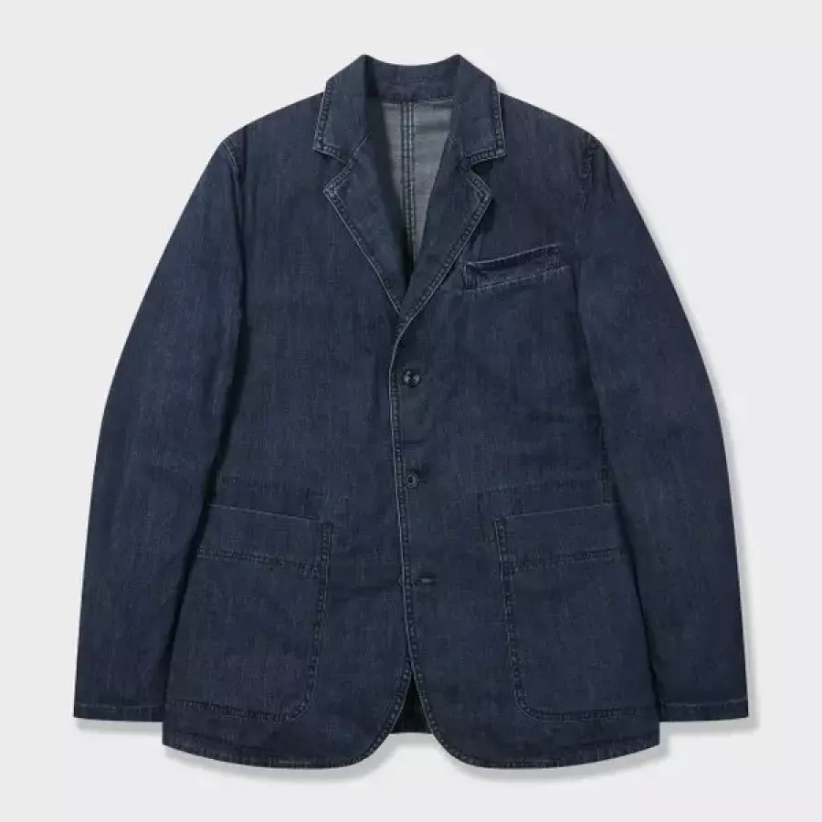 본 정장 남성 F/W 쓰리버튼 데님 자켓 블루 BN4FEA220BL_이미지