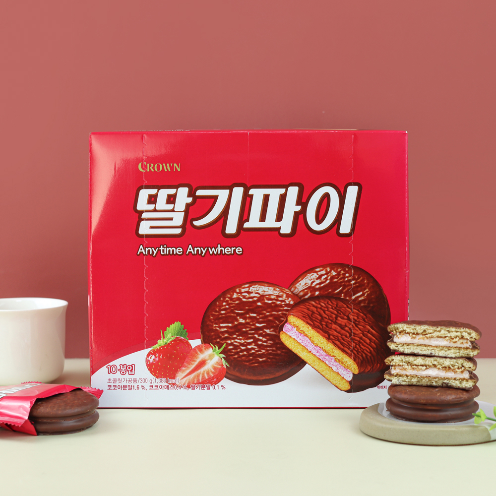 크라운제과 크라운 딸기파이 300g (6개)_이미지