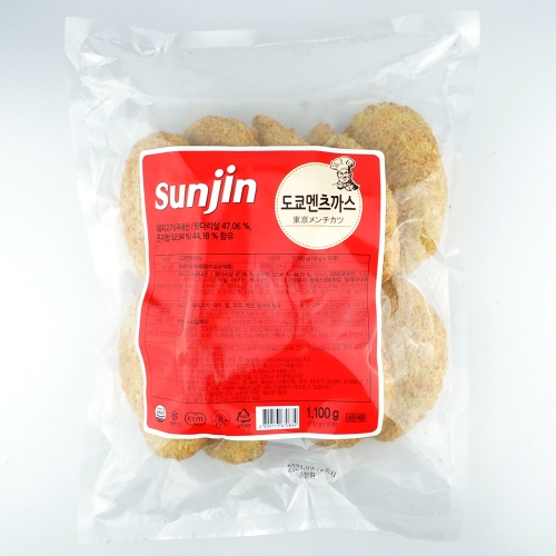선진포크 겉은 바삭 속은 촉촉 도쿄 멘츠까스 1100g 110g x 10개입 아이스박스 멘치카츠 멘츠카츠_이미지