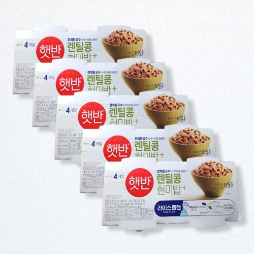 CJ제일제당 햇반 라이스플랜 렌틸콩 현미밥 190g (20개)_이미지