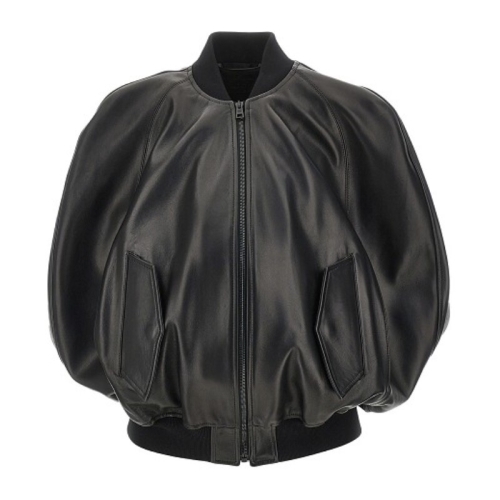 벌룬 슬리브 봄버 가죽 재킷 872003 TUS11 1000