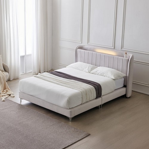 동서가구 모옌 아쿠아텍스 패브릭 호텔 LED 수납 침대 LK (매트별도)_이미지