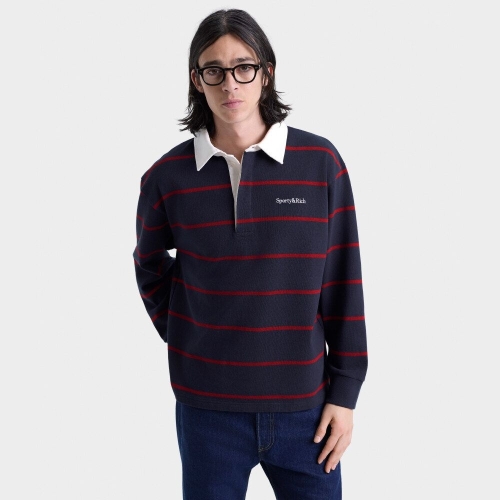 스포티앤리치 세리프 로고 럭비 폴로 R256AM1001