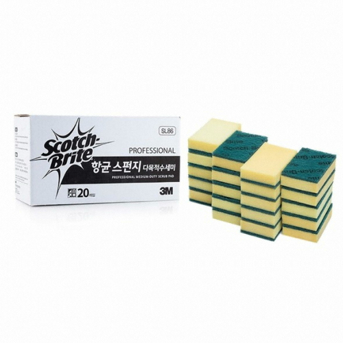 3M 스카치브라이트 ㅤ항균 스펀지 다목적수세미 소 (20개)_이미지