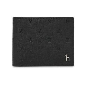  헤지스 블랙 로고 엠보 가죽 2단 머니클립 HJWA9E562BK