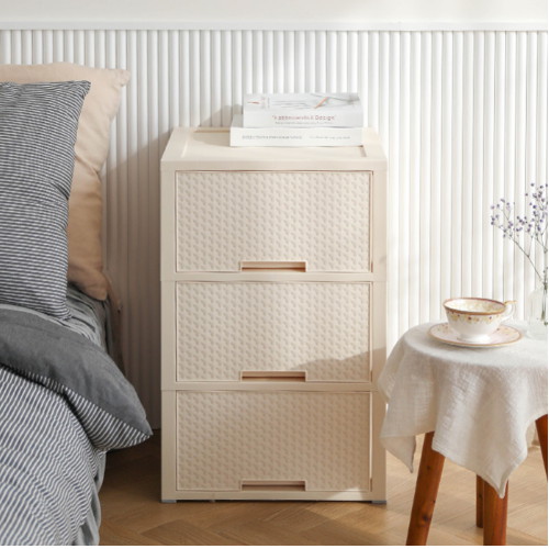 코멧 3단 라탄 서랍장