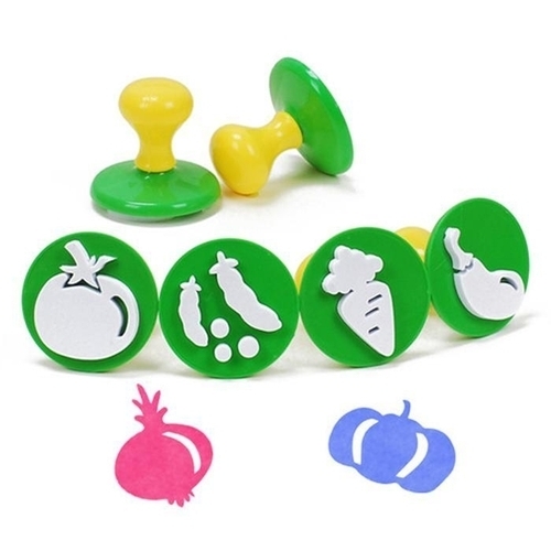 키즈맘아트 도장놀이 라인 스탬프 6종세트 야채모양 47332190_이미지