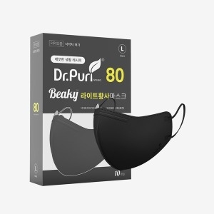 닥터퓨리 KF80 비키 새부리형 마스크 30매 블랙 대형_이미지