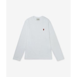 아미 남성 레드 하트 로고 티셔츠 화이트_BFUTS235724100_이미지