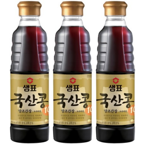 샘표 국산콩 양조간장 500ml (3개)_이미지