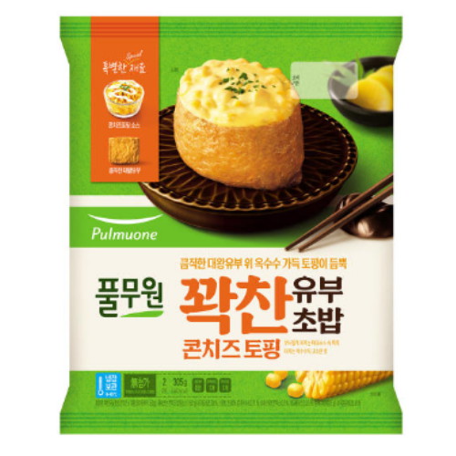 풀무원 꽉찬 유부초밥 콘치즈토핑 305g (4개)_이미지