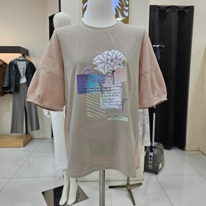 앤클라인 퍼프소매배색티셔츠AX3H2TS1200-96 41421_AX6H2TS120096_이미지