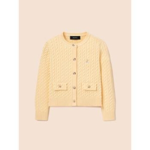 빈폴 KIDS Essential 여아 면 케이블 카디건 레몬 BI515AGE1F_이미지