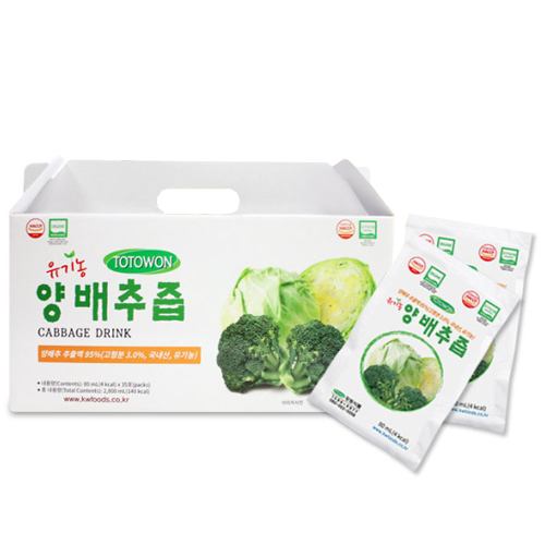 강원식품 토토원 유기농 양배추즙 100ml 35포 (4개)