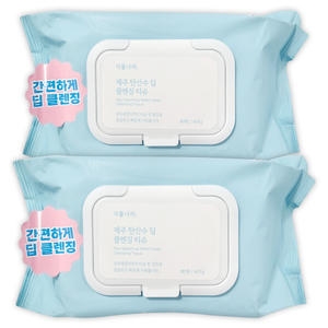식물나라 제주 탄산수 딥 클렌징 티슈 80매 (2팩)_이미지