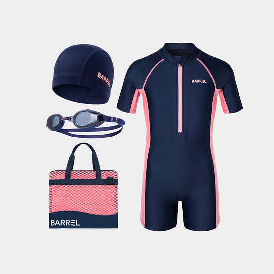 배럴 여아 3부 반팔 수트 생존수영키트 B5SKSKT301DNV_이미지
