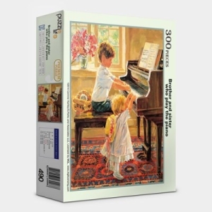 직소퍼즐 300피스피아노치는 남매 PL300-PL490-퍼즐카