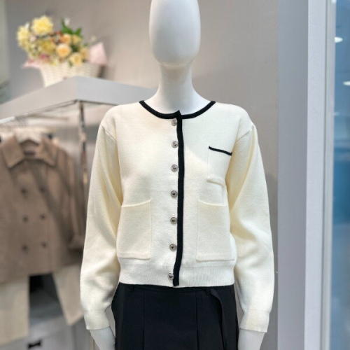 더틸버리 배색 패치포켓 라운드넥 가디건MTR2M1CD51W_DG