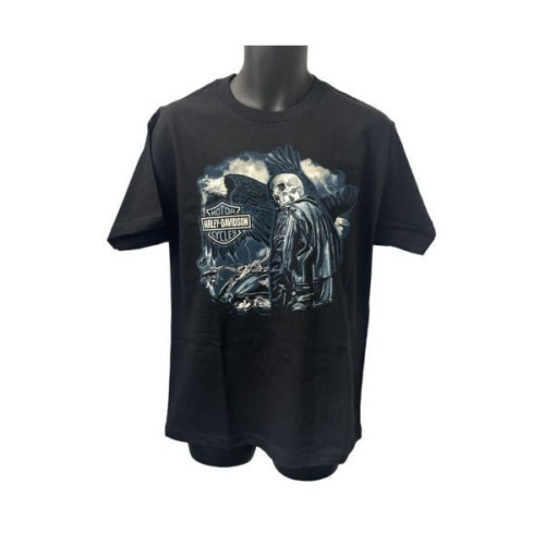 할리데이비슨 남성 The Storm 스컬 Eagle 숏 슬리브 티셔츠 블랙 3000801 Regular XL_이미지