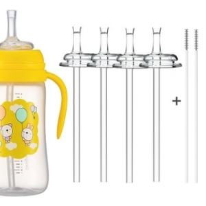 순수아 1+1 리필빨대 꼭지4개+빨대4개+솔2개 더블하트 그로미미 2단계 호환_이미지