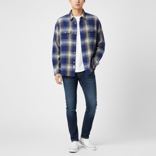 비즈빔 LUMBER CHECK LS 0125205011016 BLUE 럼버 체크 롱 슬리브 셔츠_이미지