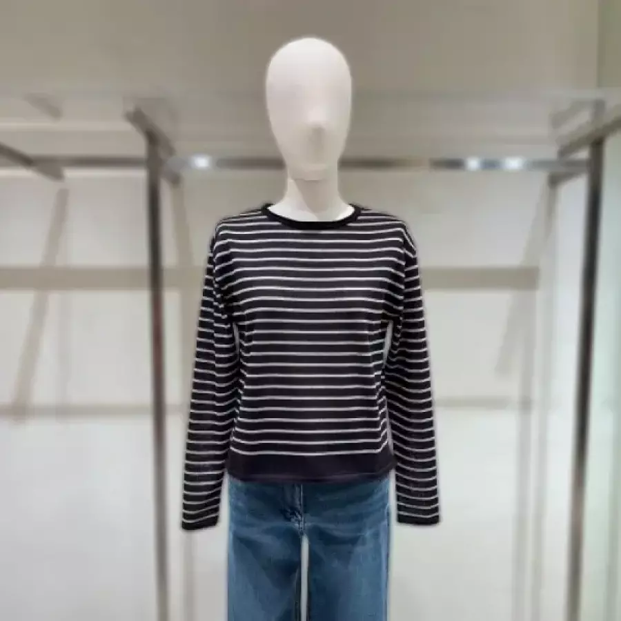 SISLEY 2컬러 라운드 넥 스트라이프 니트 SAKP70641_이미지
