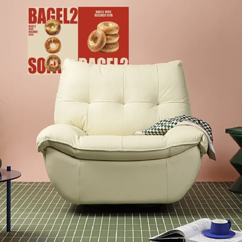 플래지어 치얼스 베이글2 와이드 천연가죽 리클라이너 1인용_이미지