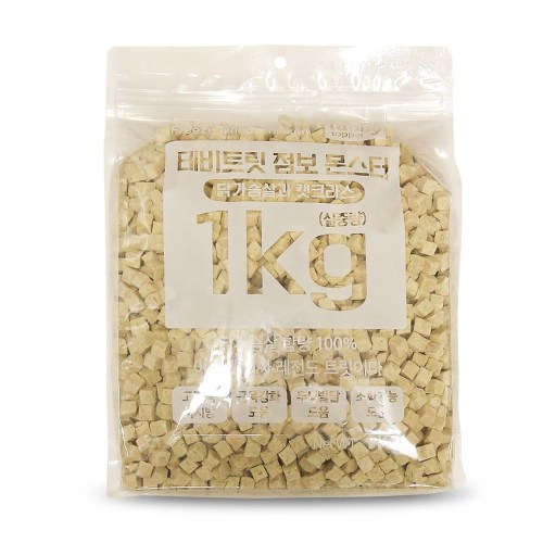 테비토퍼 테비트릿 점보 몬스터 닭가슴살과 캣그라스 1kg (1개)_이미지