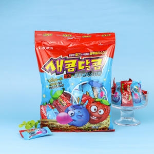 크라운제과 새콤달콤 딸기, 블루베리소다향 200g (1개)
