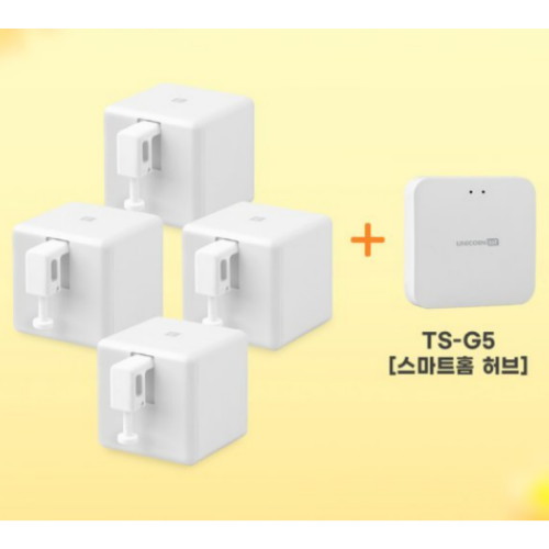 서진네트웍스 유니콘 IoT 스마트스위치 클릭봇 TS-F4+스마트홈허브 TS-G5 (4개)_이미지