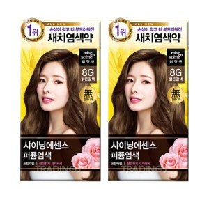 미쟝센 올뉴 샤이닝 에센스 8G 밝은갈색x2 새치 커버 셀프 염색약