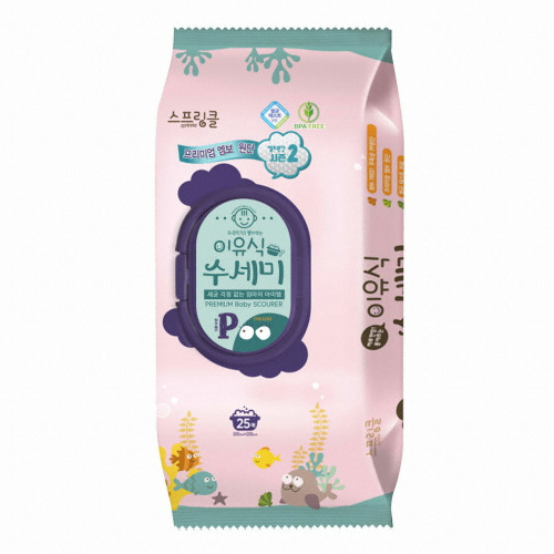 스프링클 원터치캡 프리미엄 이유식 일회용 수세미 25매 (1개(25매))