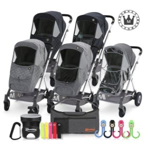 맘네스트 리안 솔로 LX 절충형 유모차 전용 방풍커버 블루블랙