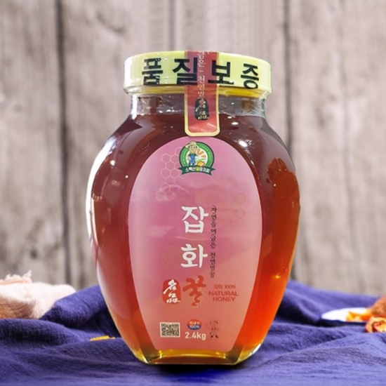 소백산꿀아저씨 국내산 천연 아카시아 벌꿀 2.4kg (1개)_이미지