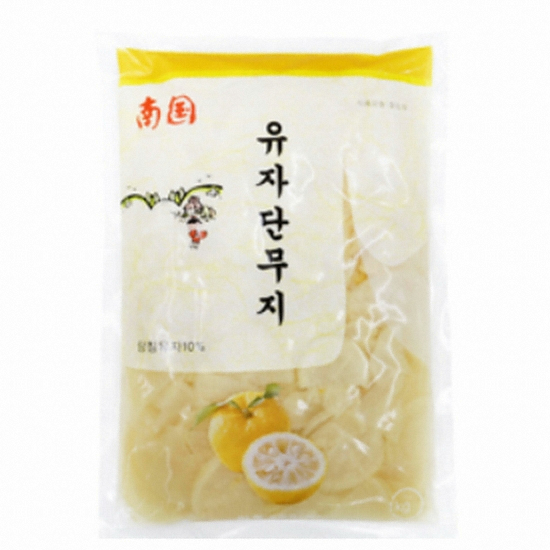 다인푸드 유자 슬라이스 단무지 1kg (1개)