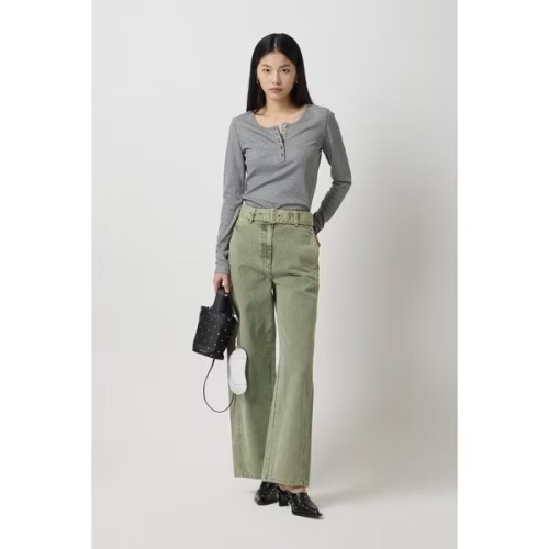 SISLEY 패플 벨티드 테이퍼드 데님 팬츠_SADP01511