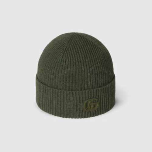 구찌 남자 캐시미어 햇 패치 다크 그린 8341904GABX3000
