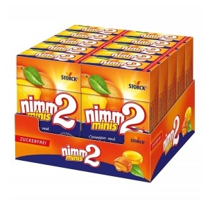 스톡 Ni 2 님투 미니 무설탕 오렌지 레몬 캔디 40g 10팩