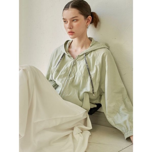 르니앤맥코이 백투백 하프 배색 스트링 후드 집업 점퍼 MK06JP001HJ_이미지