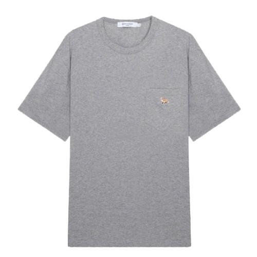 메종키츠네 포켓 프로파일 폭스 패치 반팔 티셔츠 GM00116KJ0008 (GRM, 그레이)_이미지