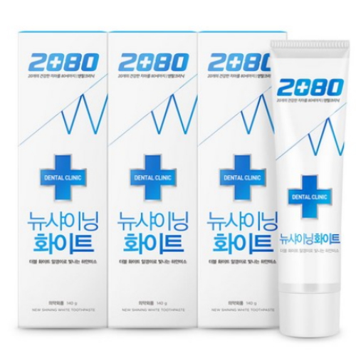 2080 덴탈클리닉 뉴 샤이닝 화이트 치약 140g