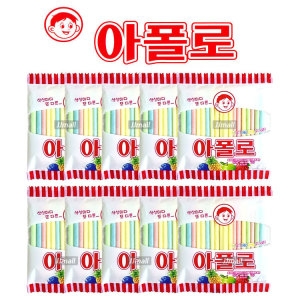 우남산업 아폴로 과자 스낵 주전부리 여행 캠핑 학교 학원 사무실 탕비실 간식 추억의과자 과일 캔디 식품 18g (10봉)