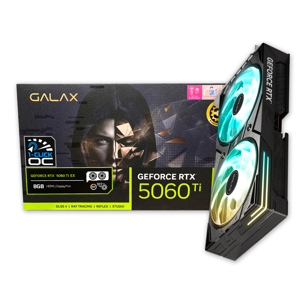 갤럭시 GALAX 지포스 RTX 5060 Ti EX BLACK OC D7 8GB_이미지