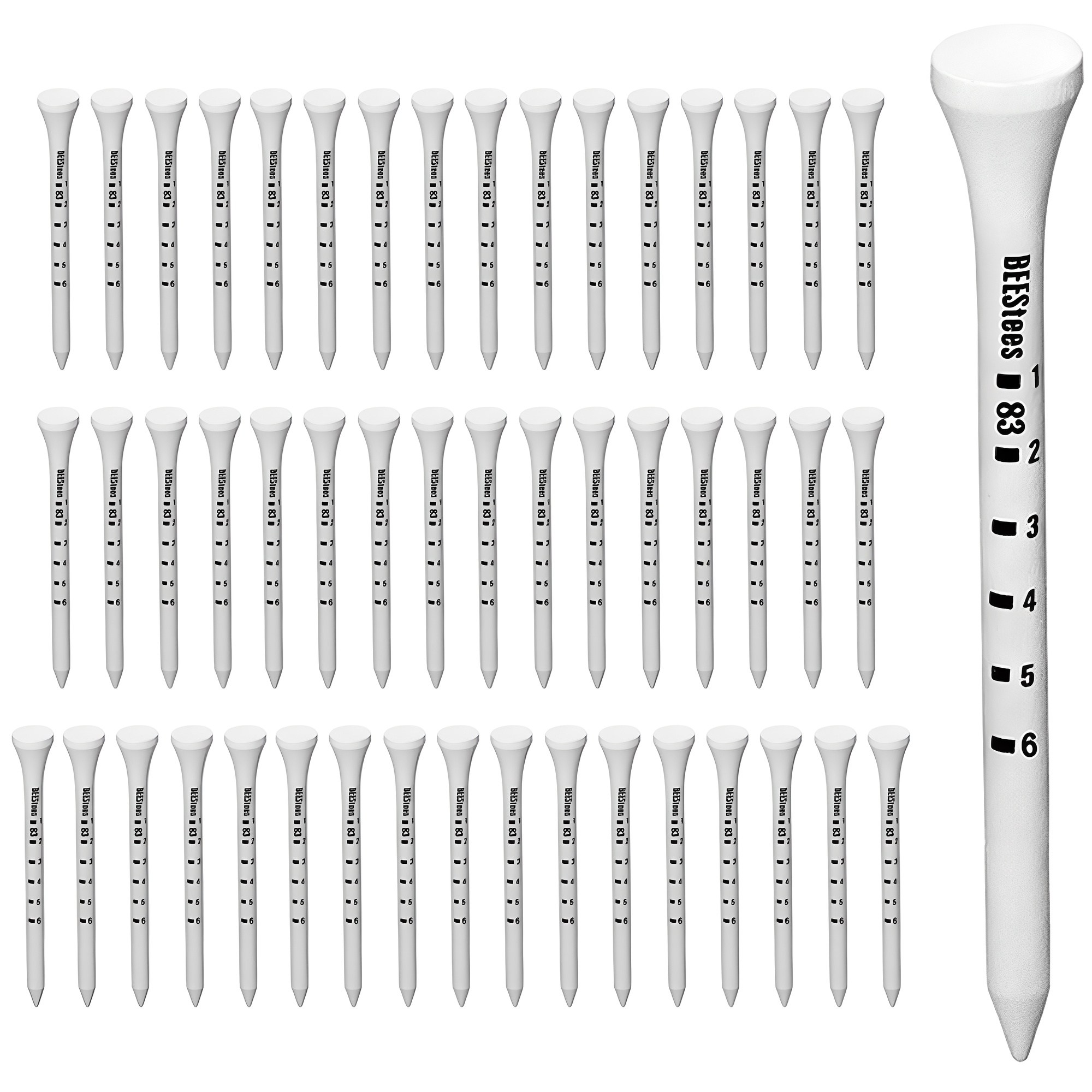  엘쏘 스텝조절 나무 골프티 83mm [50개]