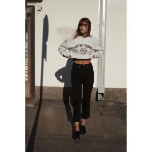 자라 DRAW FIT 오버사이즈 벌룬 피케 스웨트 셔츠 BLACK 176193 L