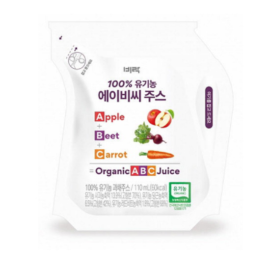 비락 100% 유기농 에이비씨 주스 110ml (24개)_이미지