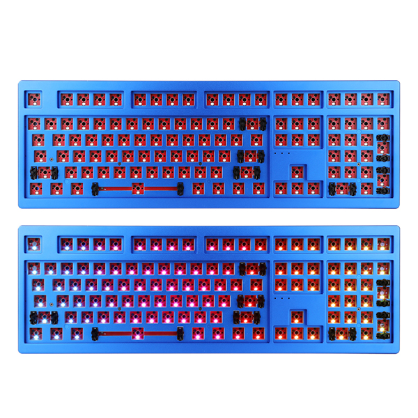 COX 갤리온 CNC 풀 알루미늄 RGB 기계식 커스텀 베어본 (블루)_이미지