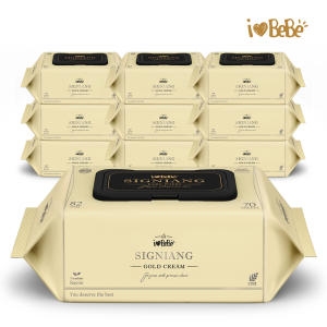 지앤티클린 아이러브베베 시그니앙 골드크림 물티슈 캡형 70매 (10팩)
